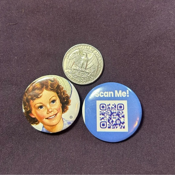 Little Debbie and Oatmeal Crème Pie QR Code - 2 Button Set (HANDMADE) - Picture 2 of 7